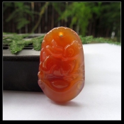 純天然巴西紅瑪瑙玉生肖兔掛件
