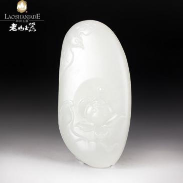 陶連東作品和田玉羊脂玉籽料掛件喜事連連玉雕大師