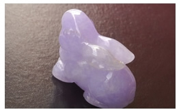 天然翡翠掛件--清新怡人老坑糯種紫羅蘭玉兔有細微天然石紋