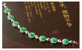 18K白金鑲鉆天然翡翠手鏈--精品老坑糯種正陽綠飄花極細膩均勻奢華精美平安扣鑲嵌手鏈