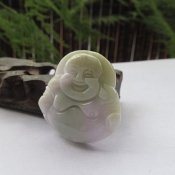 天然翡翠A貨紫羅蘭玉佛掛件
