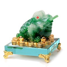 仿青玉招財七星金蟾擺件★樹脂家居風水工藝裝飾品★招財鎮宅化煞