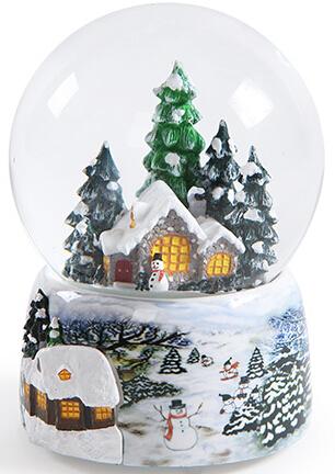 圣诞房子LED灯水晶球音乐盒---- 曲目《天空之城》