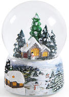 圣诞房子LED灯水晶球音乐盒----曲目《天空之城》
