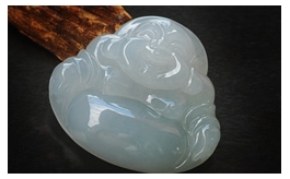 天然翡翠掛件--老坑冰糯種淺綠細膩水潤飽滿厚實玲瓏精雕大肚彌勒佛