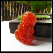 天然巴西紅瑪瑙玉觀音掛件/玉緣軒正品