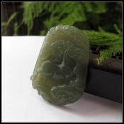 純天然和田玉生肖馬玉牌掛件