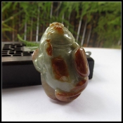 純天然緬甸a貨帶皮翡翠三足玉蟾吊墜/玉緣軒正品