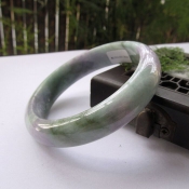 糯種翡翠A貨紫羅蘭飄花玉手鐲/玉緣軒正品