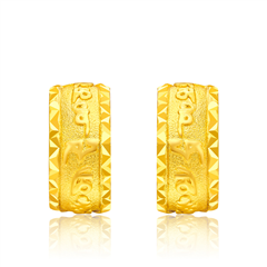 【網(wǎng)店尊享款】立體梵文黃金足金耳釘