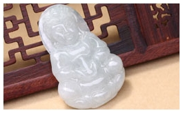 天然翡翠掛件-老坑冰糯種清雅淺綠均色雙面精雕慈悲辟邪觀音