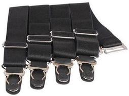 4XSteelSuspenderClipsInBlack