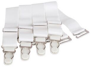 4 x Steel Suspender Clips in White
