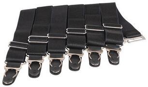 6XSteelSuspenderClipsInBlack