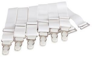 6XSteelSuspenderClipsInWhite