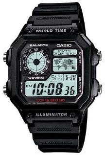 Casio Men's World Time Digital Chronograph Watch - AE1200WH-1AV