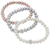DyedFreshwaterCulturedPearl&CrystalStretchBraceletSet