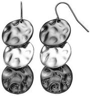 DanaBuchmanTwoToneHammeredDiscLinearDropEarrings