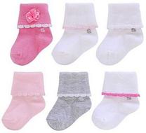 BabyGirl/ToddlerGirlJumpingBeans?6-pk.Roll-CuffSocks