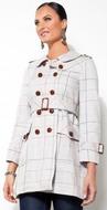 LadiesDoubleBreastedLongTrenchCoatInTattersall-Size4