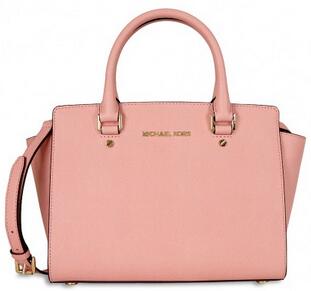 Selma Saffiano Leather Medium Satchel - Pale Pink