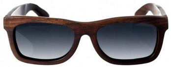 Nantucket Natural Ebony Wood Black Lens Sunglasses
