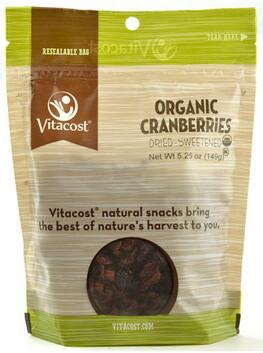 VitacostOrganicCranberriesSweetened--5.25Oz149G