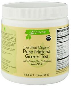 VitacostCertifiedOrganicPureMatchaGreenTeaPowder-Non-GMO--1.75Oz50G