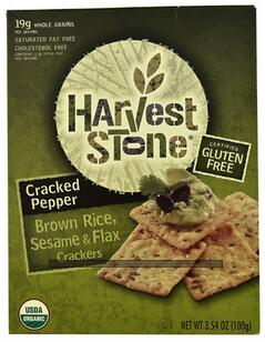 HarvestStoneOrganicBrownRiceSesame&FlaxCrackersCrackedPepper--3.54Oz