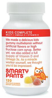 Smarty Pants Kids Complete Gummy Vitamins: with Multivitamin, Omega 3s, and Vitamin D -- 120 Gummies