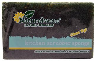 Natural Value Kitchen Scrubber Sponge -- 1 Sponge