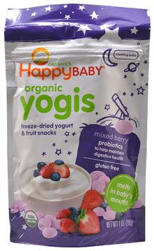 HappyBabyHappyyogis™OrganicYogisFreeze-DriedYogurt&FruitSnacksMixedBerry--1Oz