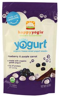HappyBabyHappyyogis®OrganicSuperfoodsYogurt&FruitSnackBlueberry&PurpleCarrot--1Oz