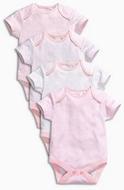 PinkShortSleeveBodysuitsFourPack0mths-3yrs