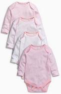 PinkLongSleeveBodysuitsFourPack0mths-3yrs