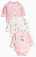 PinkWindmillLongSleeveBodysuitsThreePack0mths-2yrs