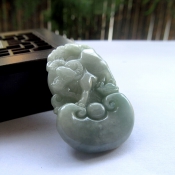 純天然緬甸翡翠A貨細潤油青生肖牛吊墜/翡翠玉石生肖項墜/生肖玉墜/生肖牛吉祥物/玉緣軒正品