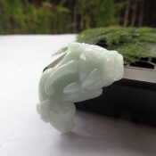 純天然緬甸a貨淡綠翡翠玉貔貅掛件