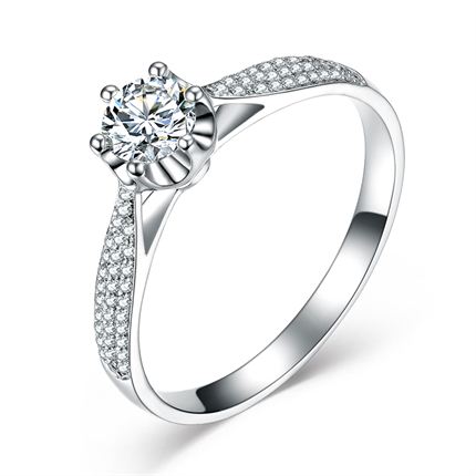【真爱】系列白18K金钻石戒指