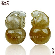 天然水晶葫蘆情侶吊墜★精美發晶時尚情侶款掛墜飾品★增情緣利健康