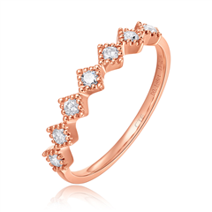 【预售】周大福Y时代系列玫瑰色18K金镶钻石戒指