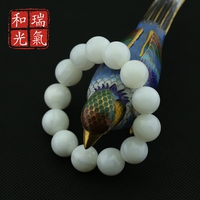 瑞氣和光CQ0024純天然白色硨磲佛珠手串情侶款純白硨蟝單圈手鏈男女款