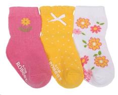 RobeezFlowerGardenBabySocks,3Pack