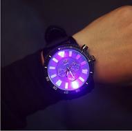 JISFlashLightMenQuartzWatchWithLeatherStrap