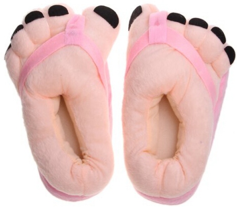Soft Plush Big Feet Pattern Winter Slippers