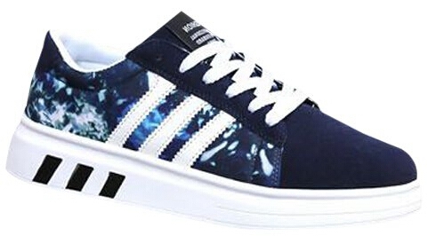 Trendy Floral Print and Stripes Design Men's Casual Shoes
