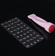 NailArtStampingSalonDesignDIYToolsKitManicureTemplateSetWithPolishStamperAndScraper