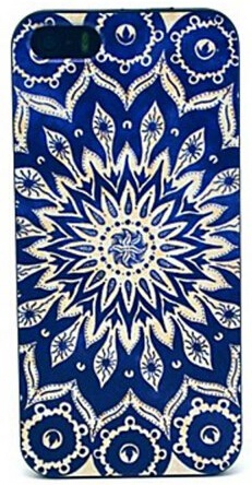 Kinston Blue Sunflower Pattern PC Phone Back Cover Case for iPhone 5 5S