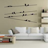 PersonalizedTelegraphPolesAndBirdsStyleRemovableWallStickersForRoomWindowDecoration