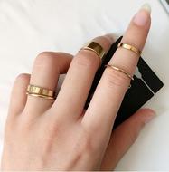 10PCSChicSolidColorFingerRingForWomen